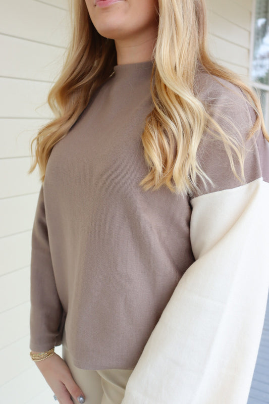 Brown Combo Sweater